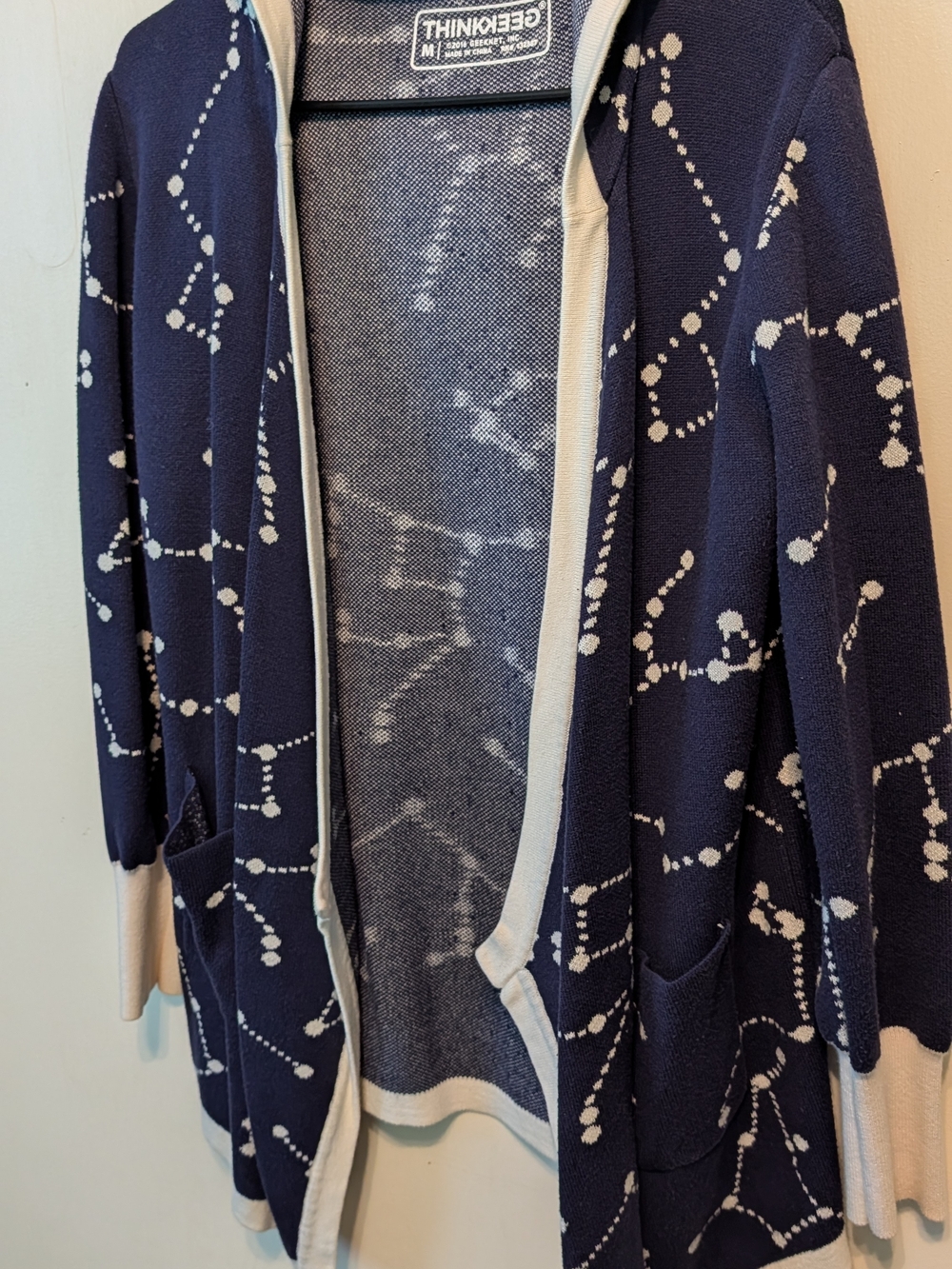 ThinkGeek Medium Navy Patterned Orion Constellations Open-Front Cardigan Medium